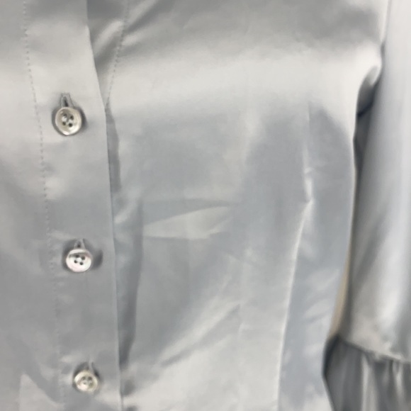 BCBG Pearl Gray Puffy Sleeve Blouse - Picture 5 of 13